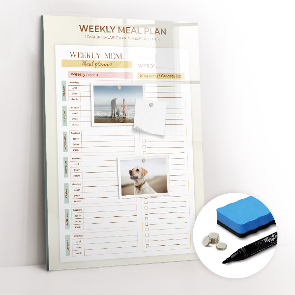Glass dry erase board magnetic To-Do List