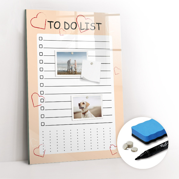 Glass dry erase board magnetic To-Do List