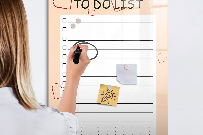 Glass dry erase board magnetic To-Do List