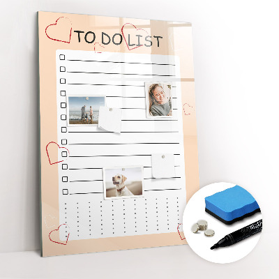 Glass dry erase board magnetic To-Do List