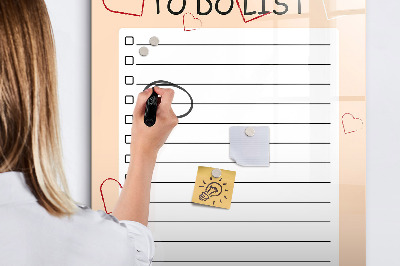 Glass dry erase board magnetic To-Do List