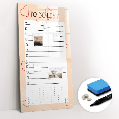 Glass dry erase board magnetic To-Do List
