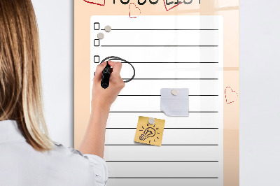Glass dry erase board magnetic To-Do List