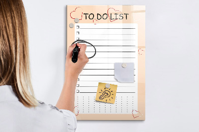 Glass dry erase board magnetic To-Do List