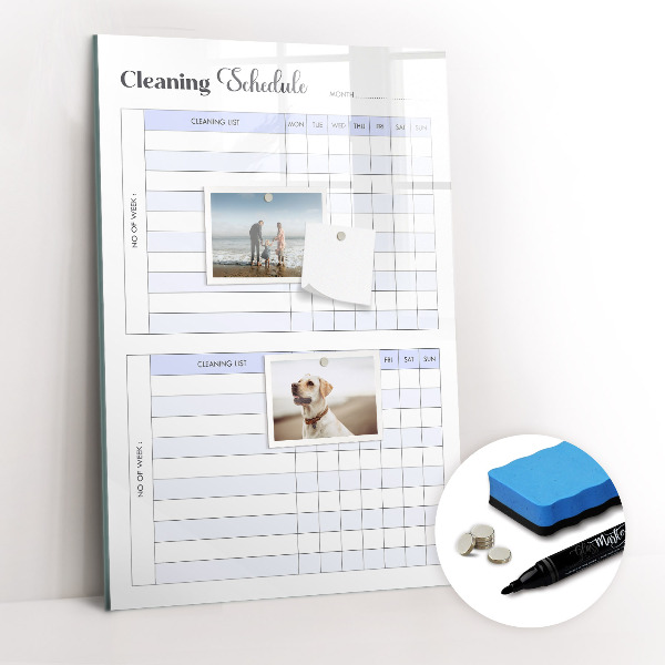 Glass dry erase board magnetic Duty chart