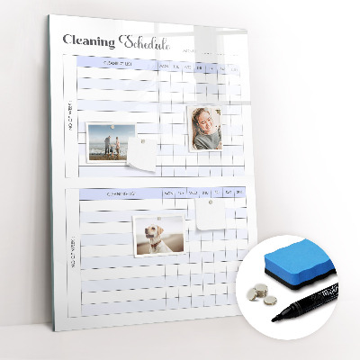 Glass dry erase board magnetic Duty chart