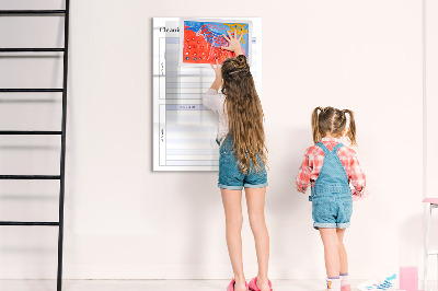 Glass dry erase board magnetic Duty chart