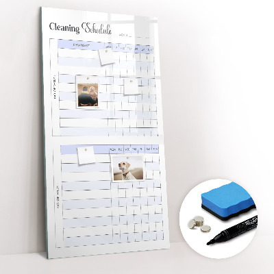 Glass dry erase board magnetic Duty chart