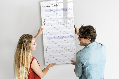 Glass dry erase board magnetic Duty chart