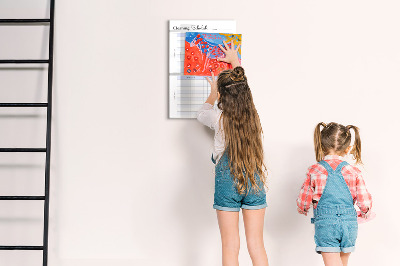 Magnetic board for drawing Duty chart