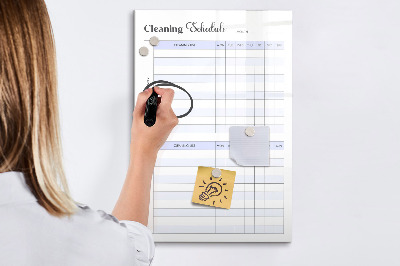 Glass dry erase board magnetic Duty chart