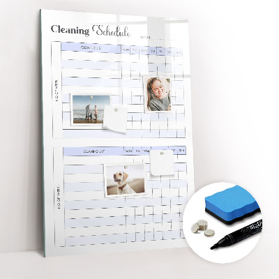 Glass dry erase board magnetic Duty chart