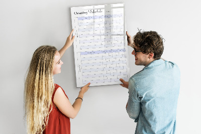 Glass dry erase board magnetic Duty chart