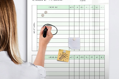 Magnetic marker board Responsibility checklist