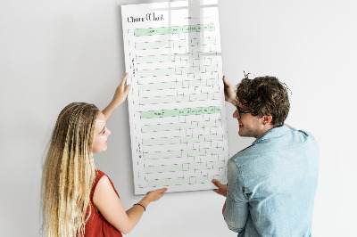 Magnetic board with marker Responsibility checklist