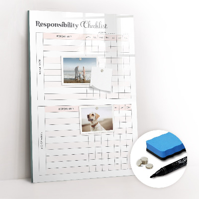 Glass dry erase board magnetic Monthly goals