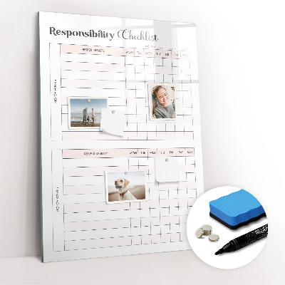 Glass dry erase board magnetic Monthly goals