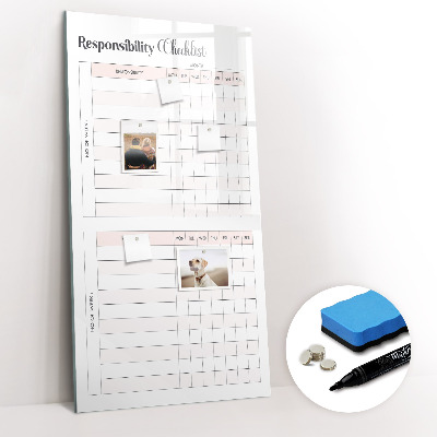 Glass dry erase board magnetic Monthly goals
