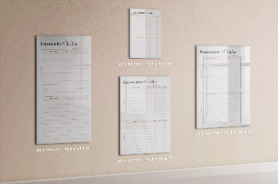 Glass dry erase board magnetic Monthly goals