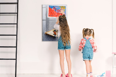 Magnetic marker board Large leaves pattern