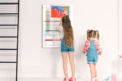 Glass dry erase board magnetic Weekly meal planner