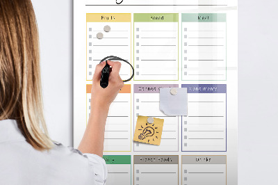 Magnetic drawing board Weekly meal planner