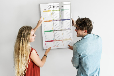 Glass dry erase board magnetic Weekly meal planner