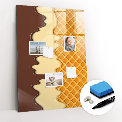 Glass dry erase board magnetic Light concrete