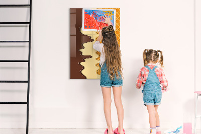 Glass dry erase board magnetic Light concrete