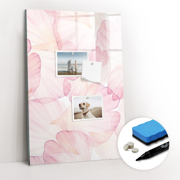 Glass dry erase board magnetic Watercolor petals