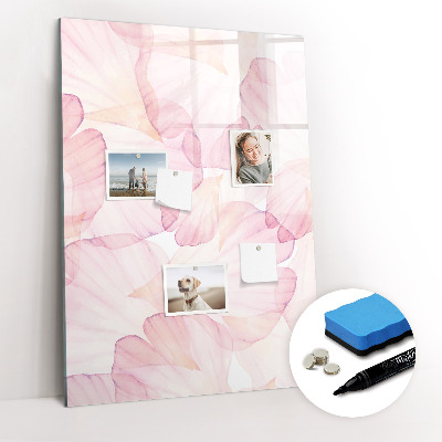 Glass dry erase board magnetic Watercolor petals