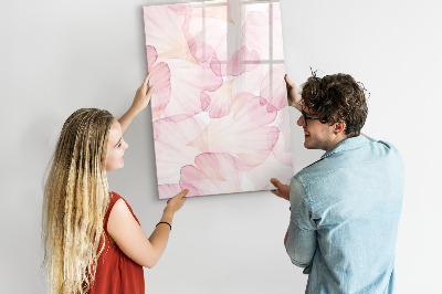 Glass dry erase board magnetic Watercolor petals