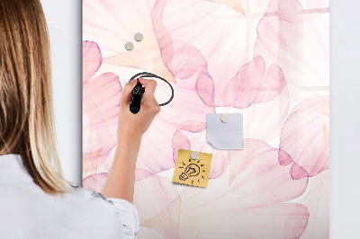 Glass dry erase board magnetic Watercolor petals