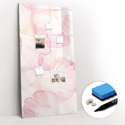 Glass dry erase board magnetic Watercolor petals