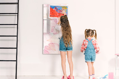 Glass dry erase board magnetic Watercolor petals