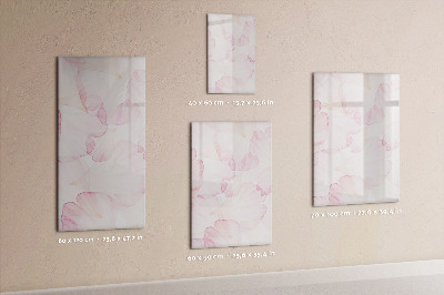 Glass dry erase board magnetic Watercolor petals