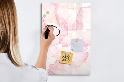 Glass dry erase board magnetic Watercolor petals