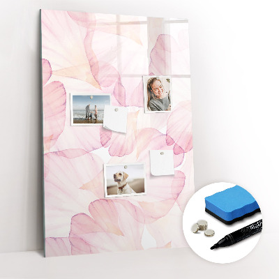 Glass dry erase board magnetic Watercolor petals
