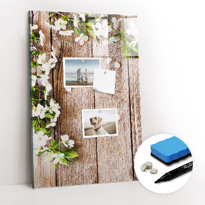 Glass dry erase board magnetic Flowers on boards
