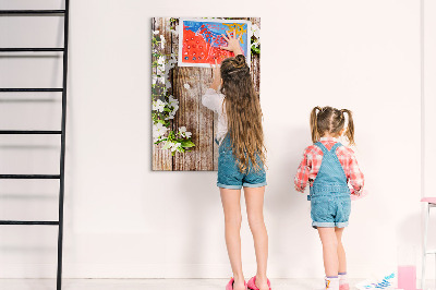Glass dry erase board magnetic Flowers on boards