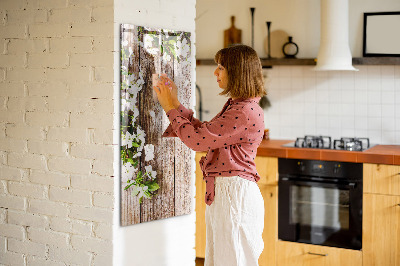 Glass dry erase board magnetic Flowers on boards