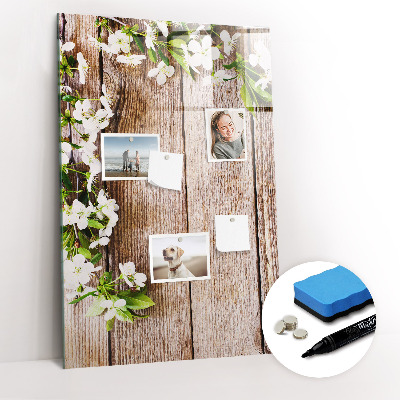 Glass dry erase board magnetic Flowers on boards