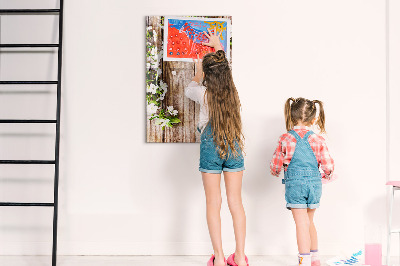 Glass dry erase board magnetic Flowers on boards