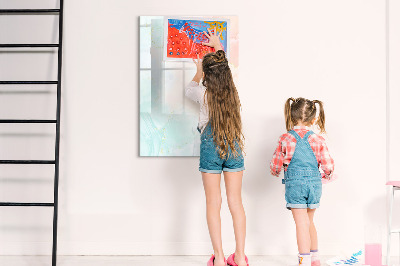 Glass dry erase board magnetic Decorative abstract
