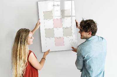 Glass dry erase board magnetic Weekly meal planner