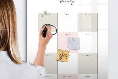 Glass dry erase board magnetic Weekly meal planner