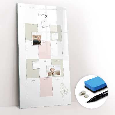 Glass dry erase board magnetic Weekly meal planner