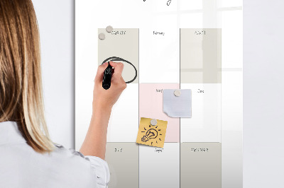 Glass dry erase board magnetic Weekly meal planner