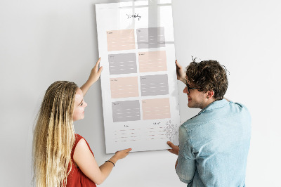 Glass dry erase board magnetic Monthly planner