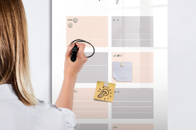 Glass dry erase board magnetic Monthly planner
